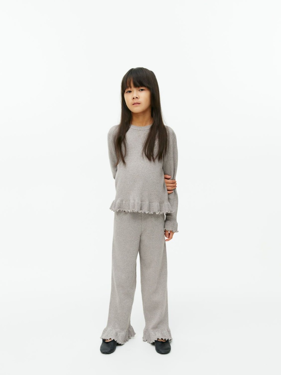 Barn Arket Byxor & Shorts | Metallic Frill Trousers