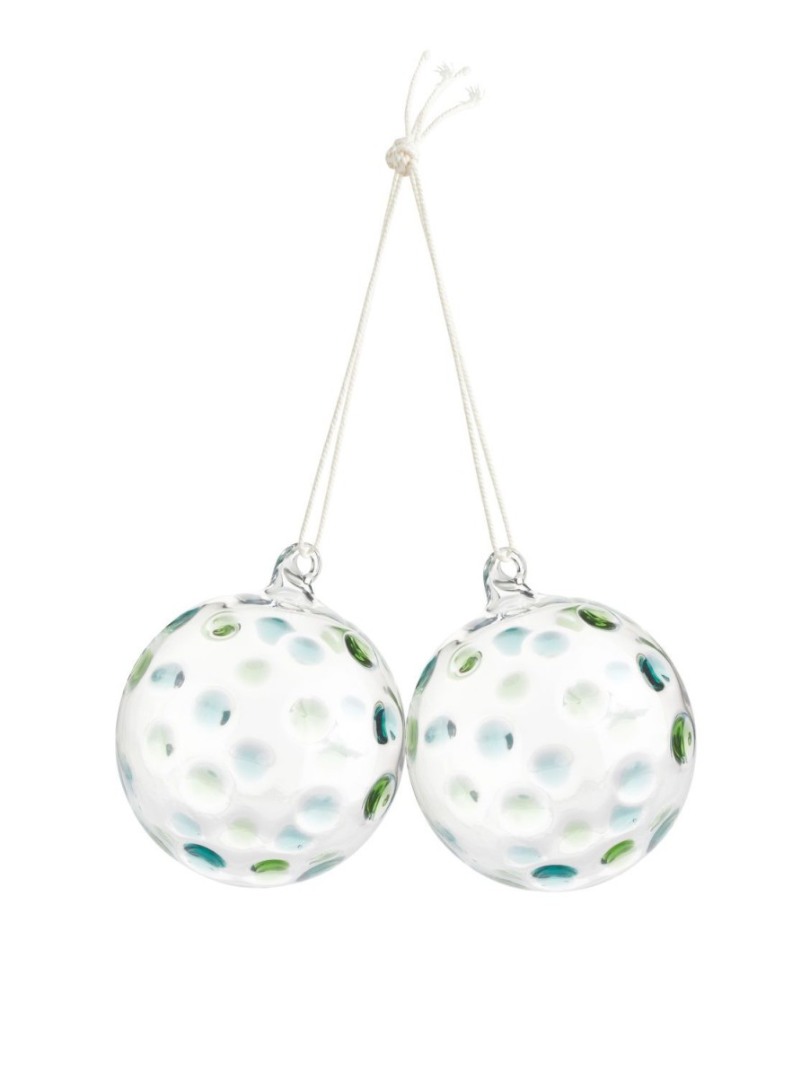 Home Arket Dekorationer | Dotted Glass Baubles Set Of 2