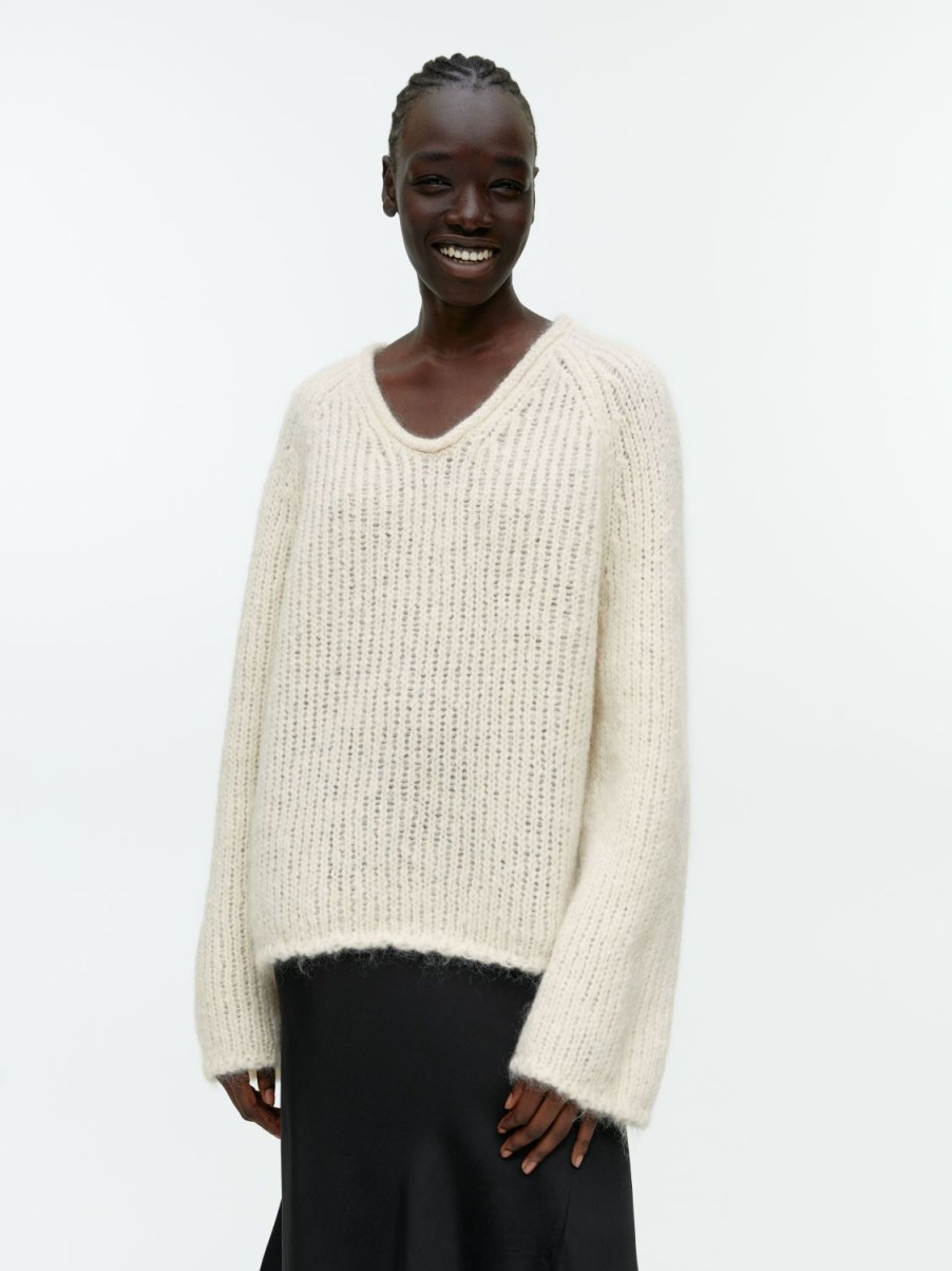 Dam Arket Stickat | Loose-Knit Wool-Mohair Jumper