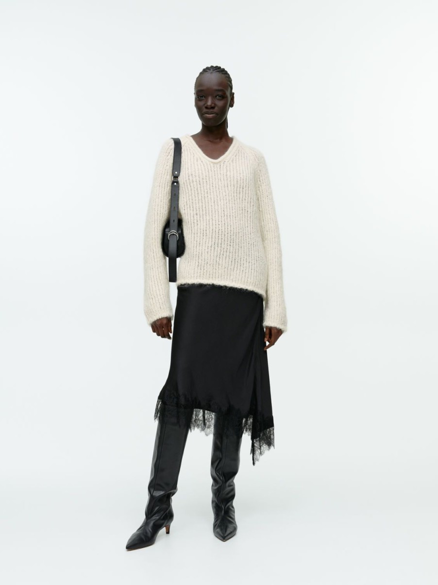 Dam Arket Stickat | Loose-Knit Wool-Mohair Jumper