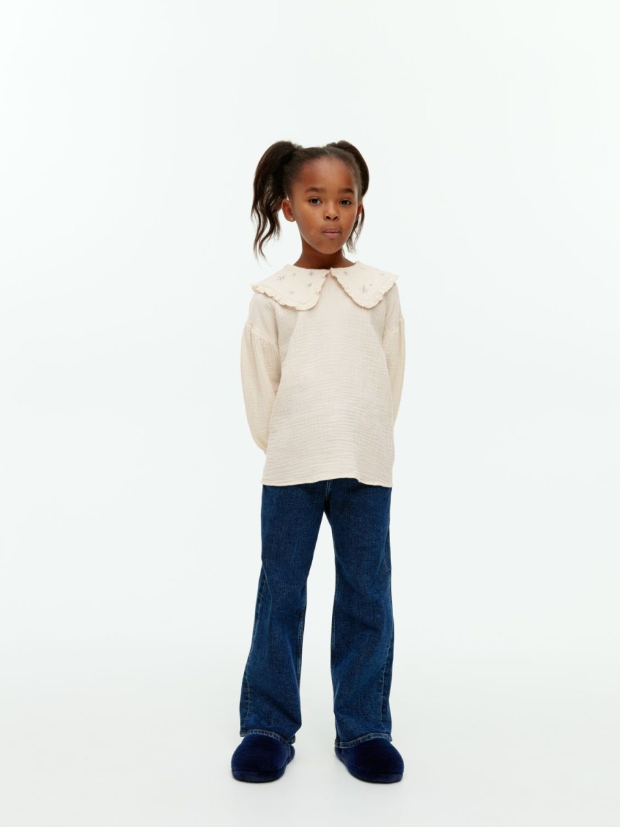 Barn Arket Toppar & Sweatshirts | Frill-Collar Cheesecloth Blouse