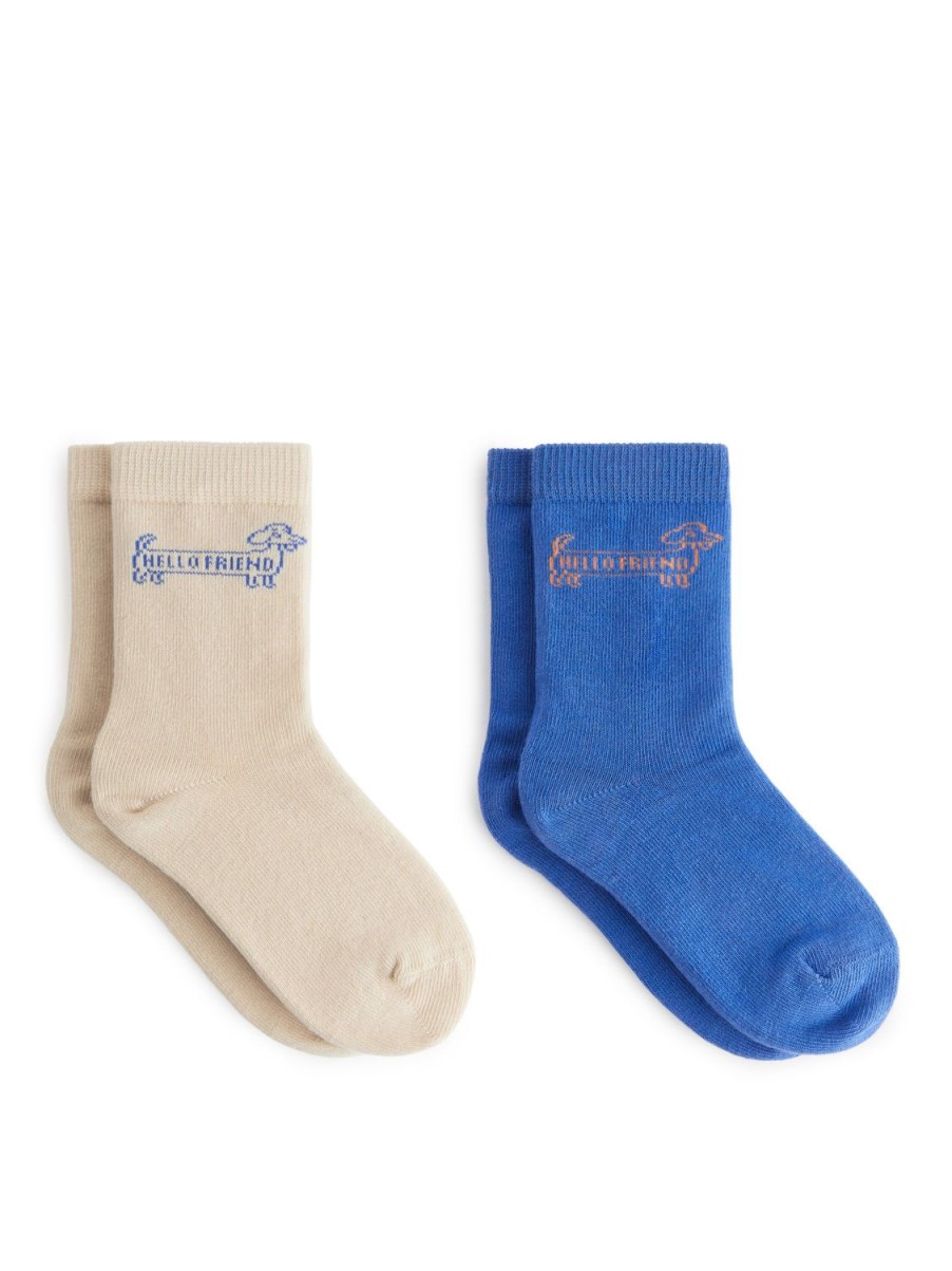 Barn Arket Strumpor & Strumpbyxor | Cotton Socks, 2 Pairs