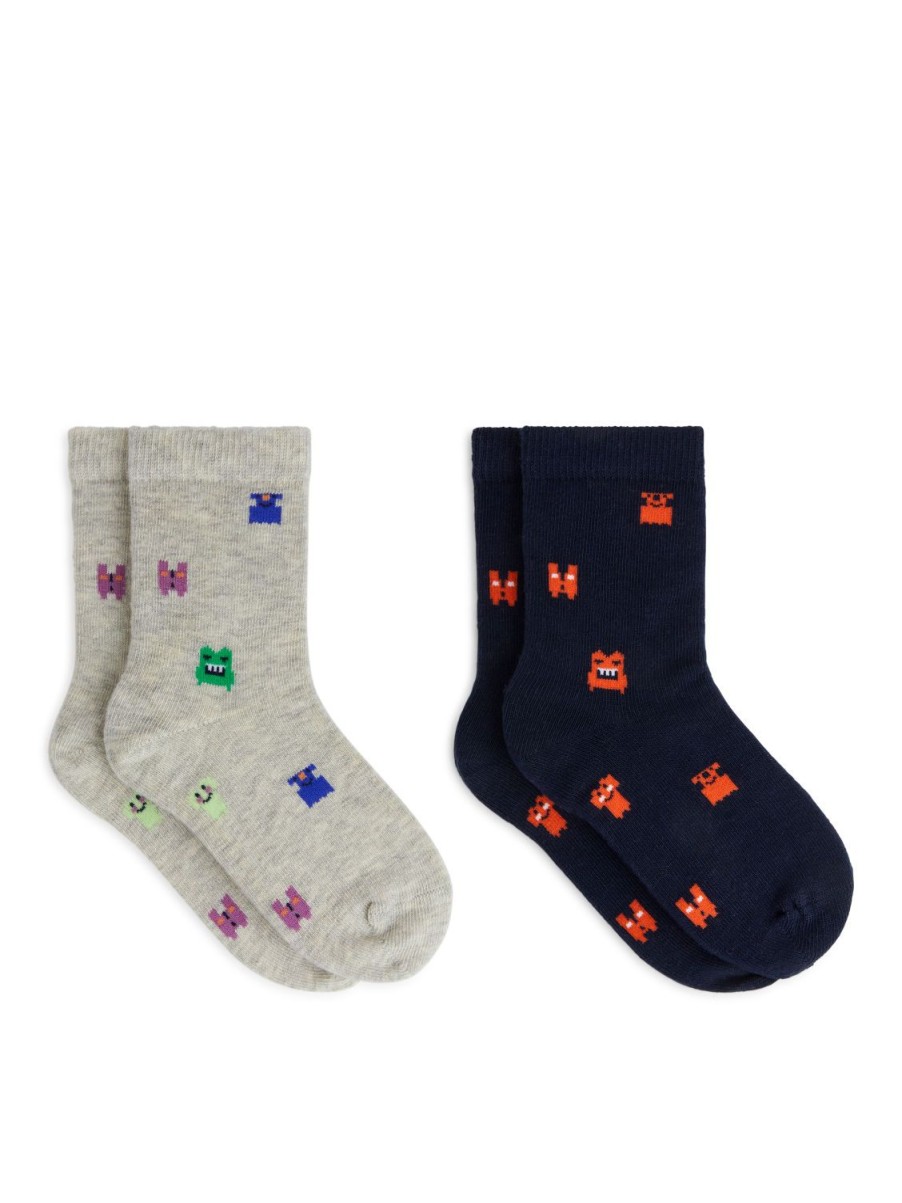 Barn Arket Strumpor & Strumpbyxor | Jacquard Socks, 2 Pairs