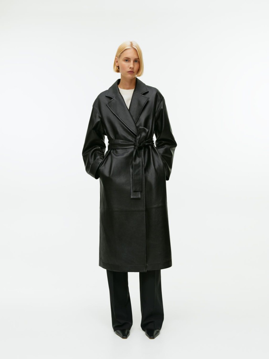 Dam Arket Kappor & Jackor | Belted Leather Coat