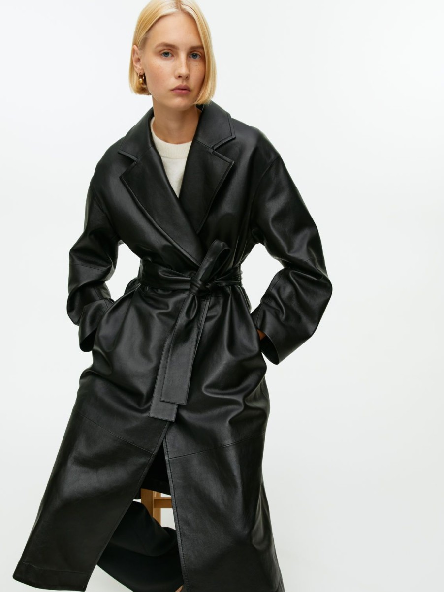 Dam Arket Kappor & Jackor | Belted Leather Coat