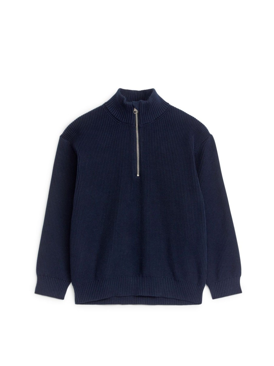 Barn Arket Toppar & Sweatshirts | Ribbed Half-Zip Jumper