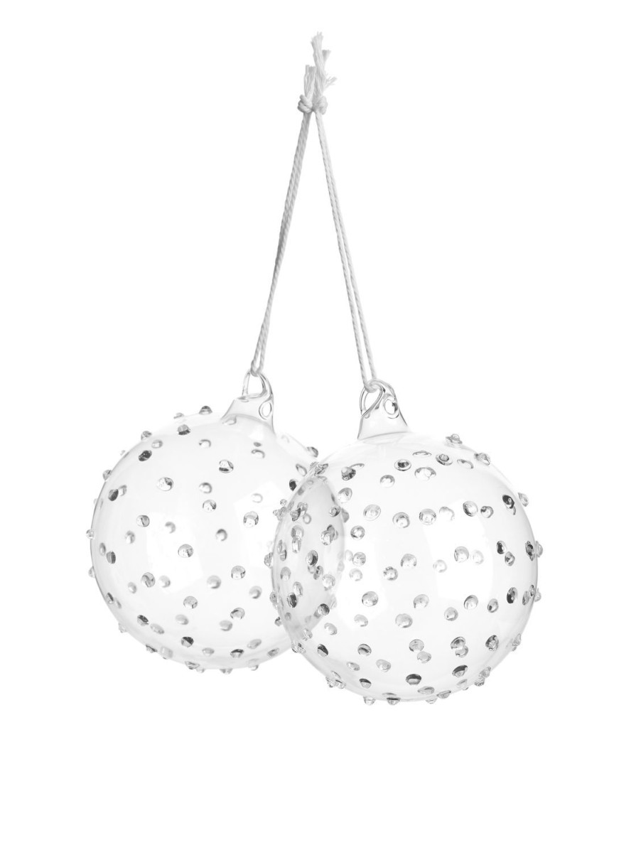 Home Arket Dekorationer | Textured Glass Baubles Set Of 2