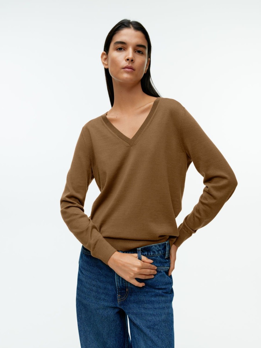 Dam Arket Stickat | V-Neck Merino Jumper