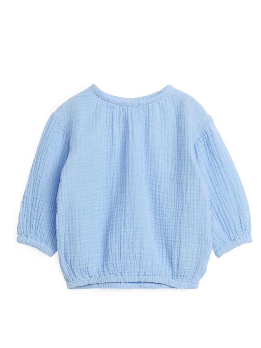 Baby Arket Toppar | Balloon-Sleeve Cheesecloth Blouse