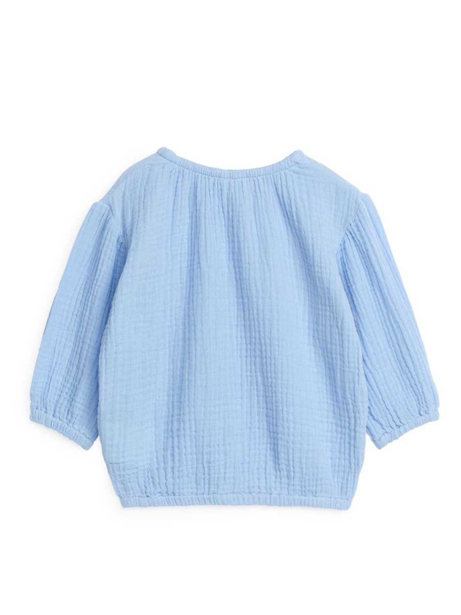 Baby Arket Toppar | Balloon-Sleeve Cheesecloth Blouse