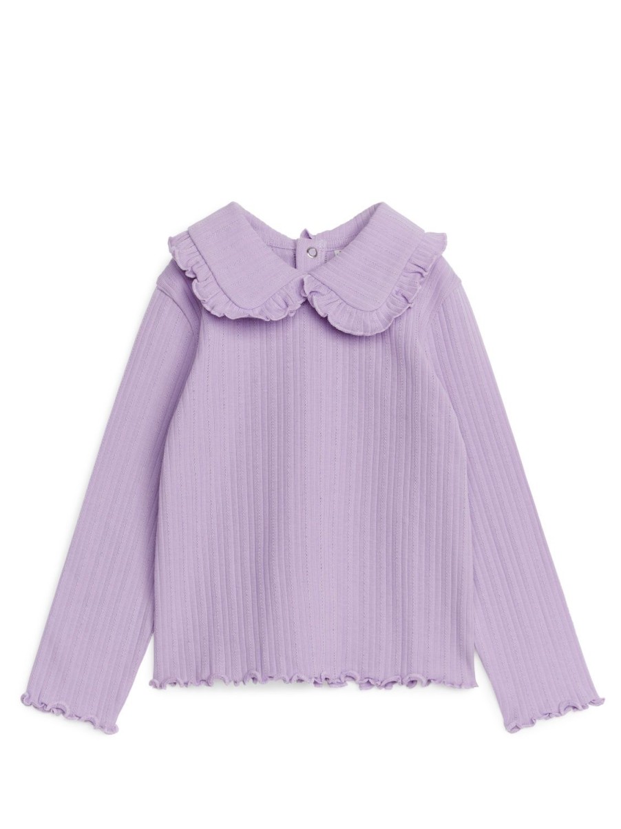 Barn Arket Toppar & Sweatshirts | Frill Collar Pointelle Top